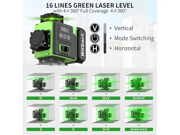 4D 16 Line Laser Level 360 w/ Tripod