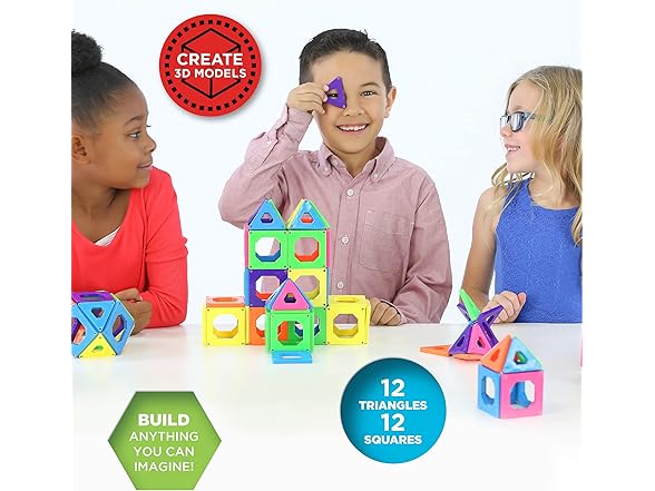 Discovery Kids 24pcs Magnetic Tile Building Blocks