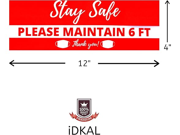 iDKAL Social Distancing Stickers