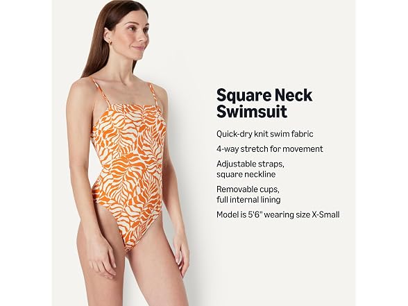 Amazon Essentials Women Squareneck Swimsuit