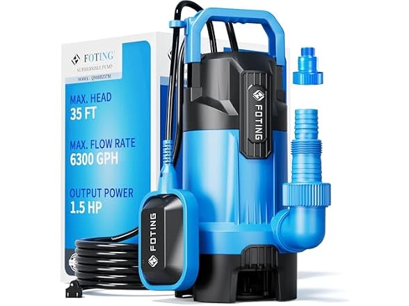 FOTING 1.5HP 6300GPH Sump Pump Float