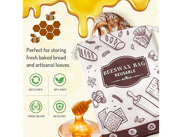 2-Pack Beeswax Bread Bags 