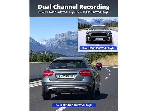 (NEW) Kingslim Front & Rear Wifi Dashcam 2K+1080P