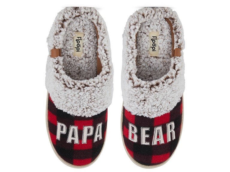 Floopi FLOOPI-374M-S Small Mens "Papa Bear" Clog Slipper Red (Men's)