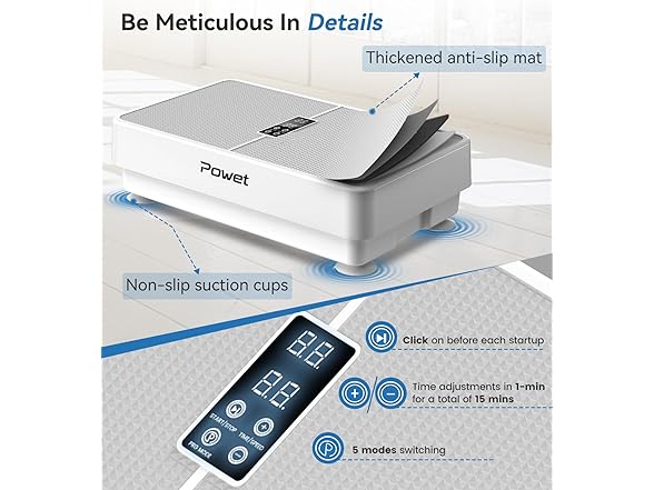 POWET Vibration Plate Exercise Machine for Weight Loss, Wouk (Open Box)