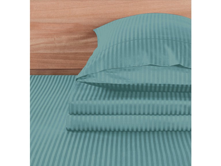 Kathy Ireland 500 Thread Count Long Staple Cotton Stripe Sheet Set w/ OptiFit