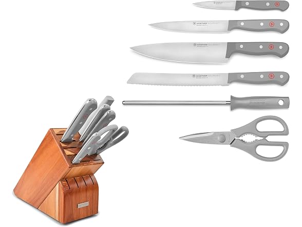 WUSTHOF Gourmet Grey 7-Piece Knife Block Set