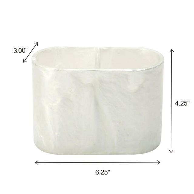 J&V Textiles 7 Pc Resin Bathroom Accessories Set IVORY - Gallery 11