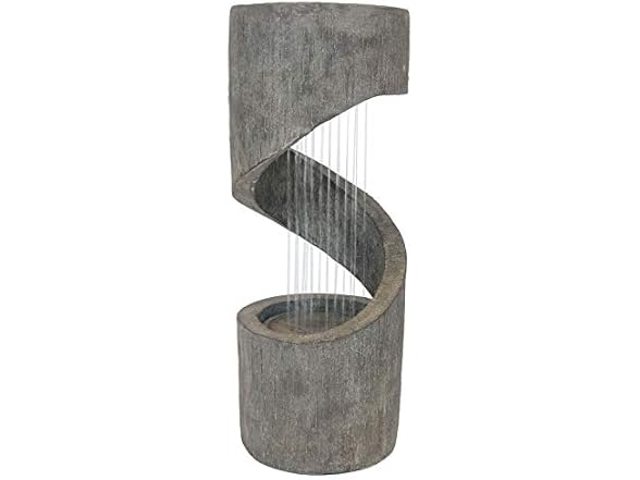 Sunnydaze Showering Spiral Electric Water Fountain with LED Light