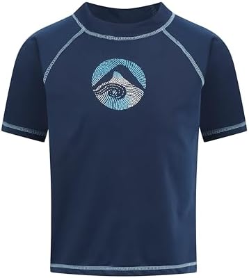 Kanu Surf Boys' Paradise UPF 50 Sun Protective Rashguard Swim Shirt, Vacay Navy, 4T