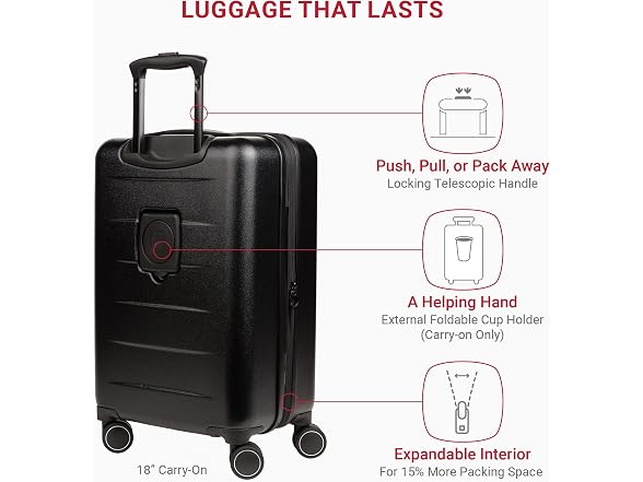 SwissGear 8020 Eclipse Hardside Expandable Luggage, 3-Piece Set