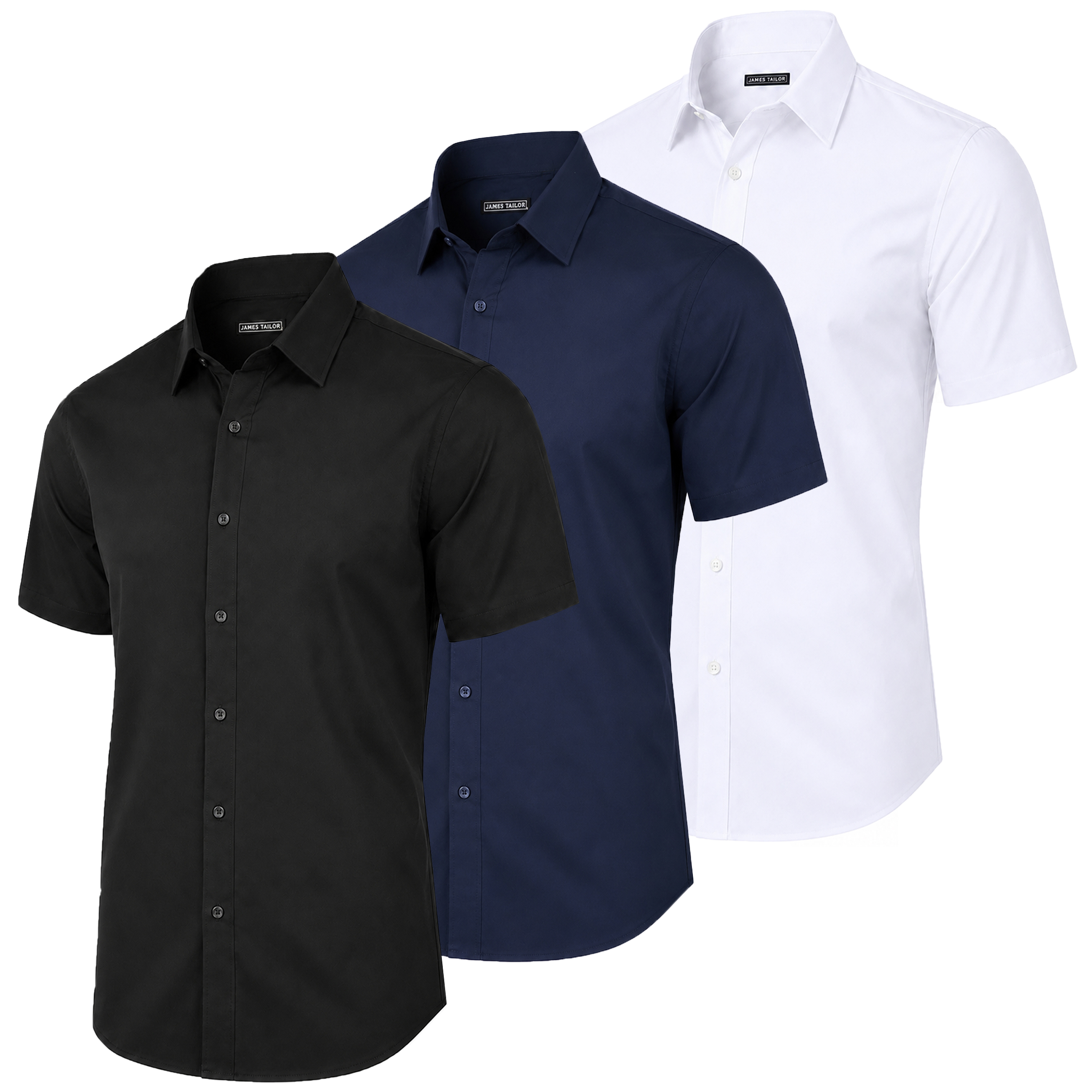 3Pk Mens S/S Stretch Dress Shirt - Gallery 18