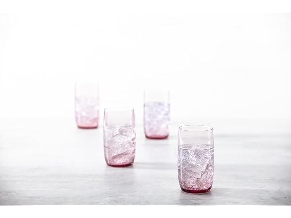 Fortessa Gala Glass, 19 Oz. Iced Beverage (Set of 4), Pink