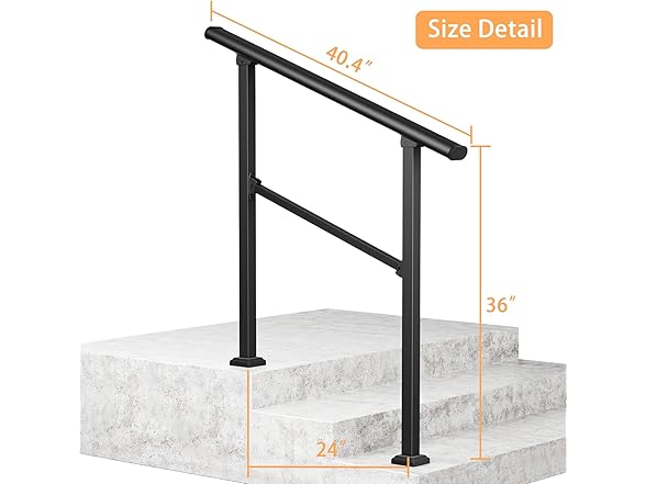 3 Step Hand Rails 2pk Wrought Iron