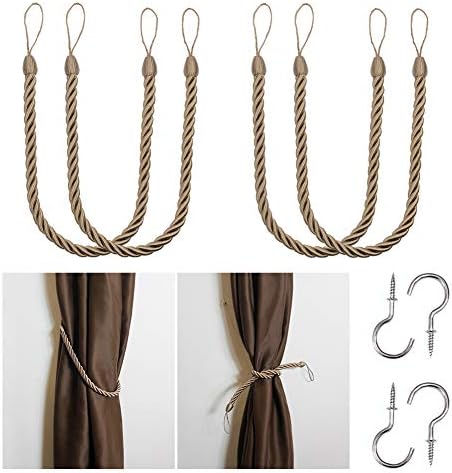 Curtain Drapery Rope Tiebacks 4 Pack