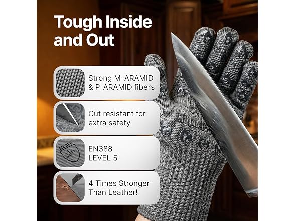 Oven Gloves with Fingers - 932?F Extreme Heat Proof
