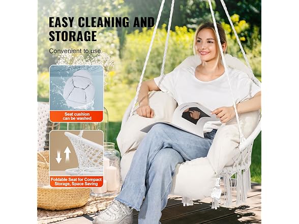 Hanging Hammock Swing Chair, Macramé Hanging