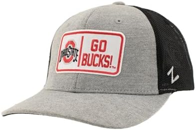 ZHATS Standard NCAA Officially Licensed Trucker Hat Carson Patch Defer Heather, ,Ohio State Buckeyes