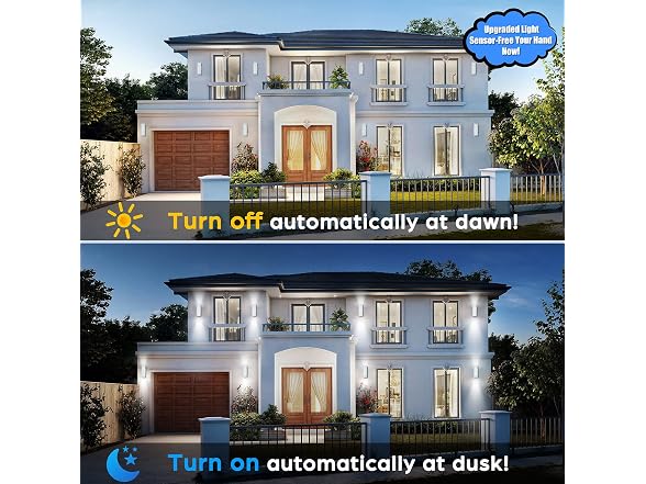 TOBUSA 2-Pack White Outdoor Wall Sconces Dusk to Dawn