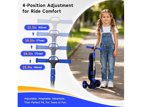 Nattork Blue Kids Scooter for Age 3-11