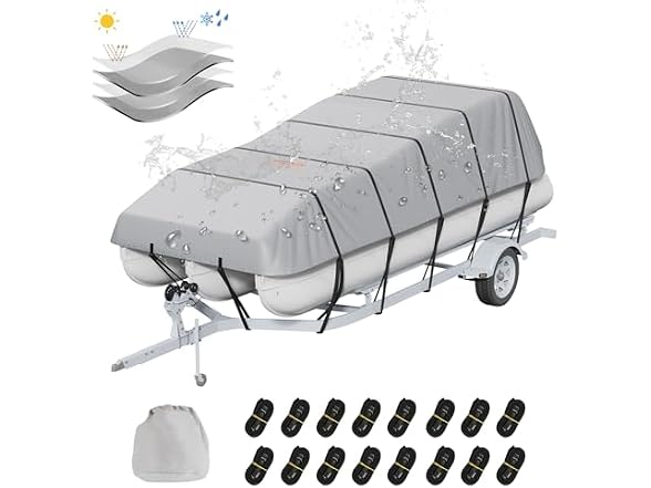 Pontoon Boat Cover, 23'-24' Waterproof