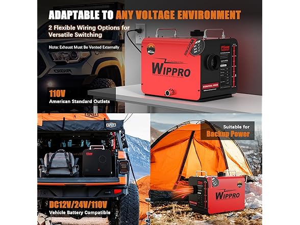 WOPLUSRO 8KW Diesel Heater 12V 24V 110V All-in-One