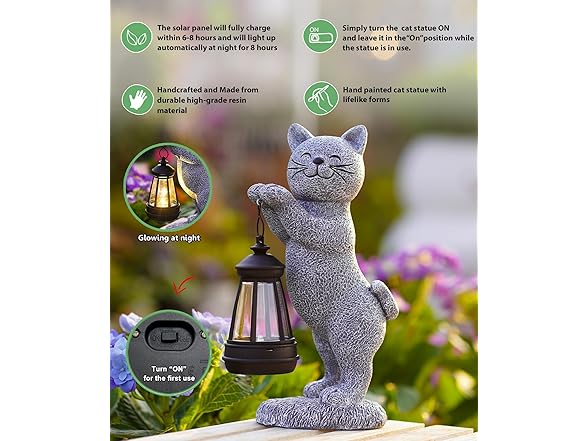Cat Outdoor Garden Statue Décor