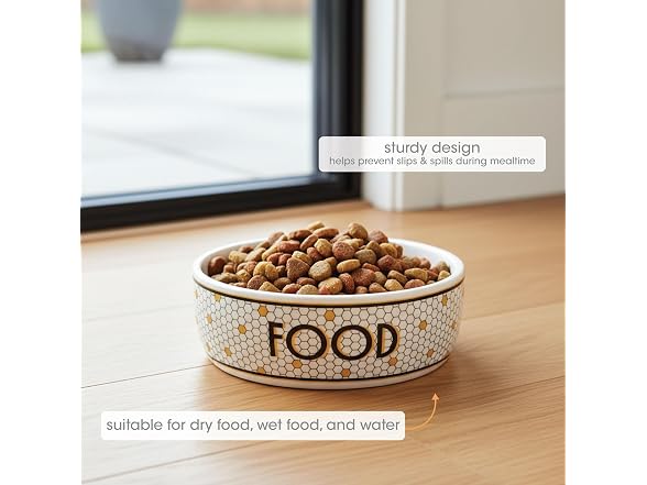 Pearhead Ceramic Dog Food Bowl – Bistro Tile