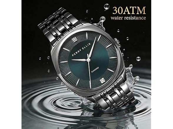 Perry Ellis Ultra Slim Watch Teal Gunmetal
