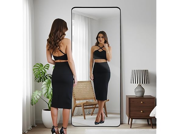 Anpark Black Rectangle Full Length Mirror