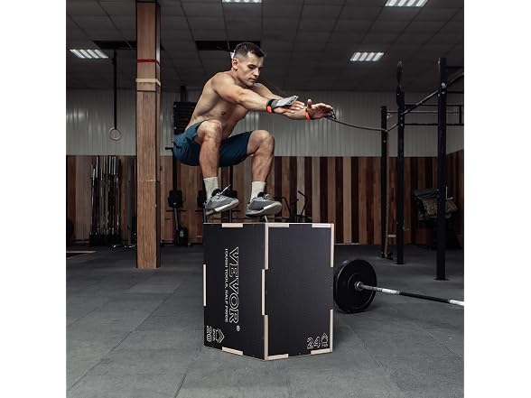3 in 1 Plyometric Jump Box, 24/20/16 Inch Wooden