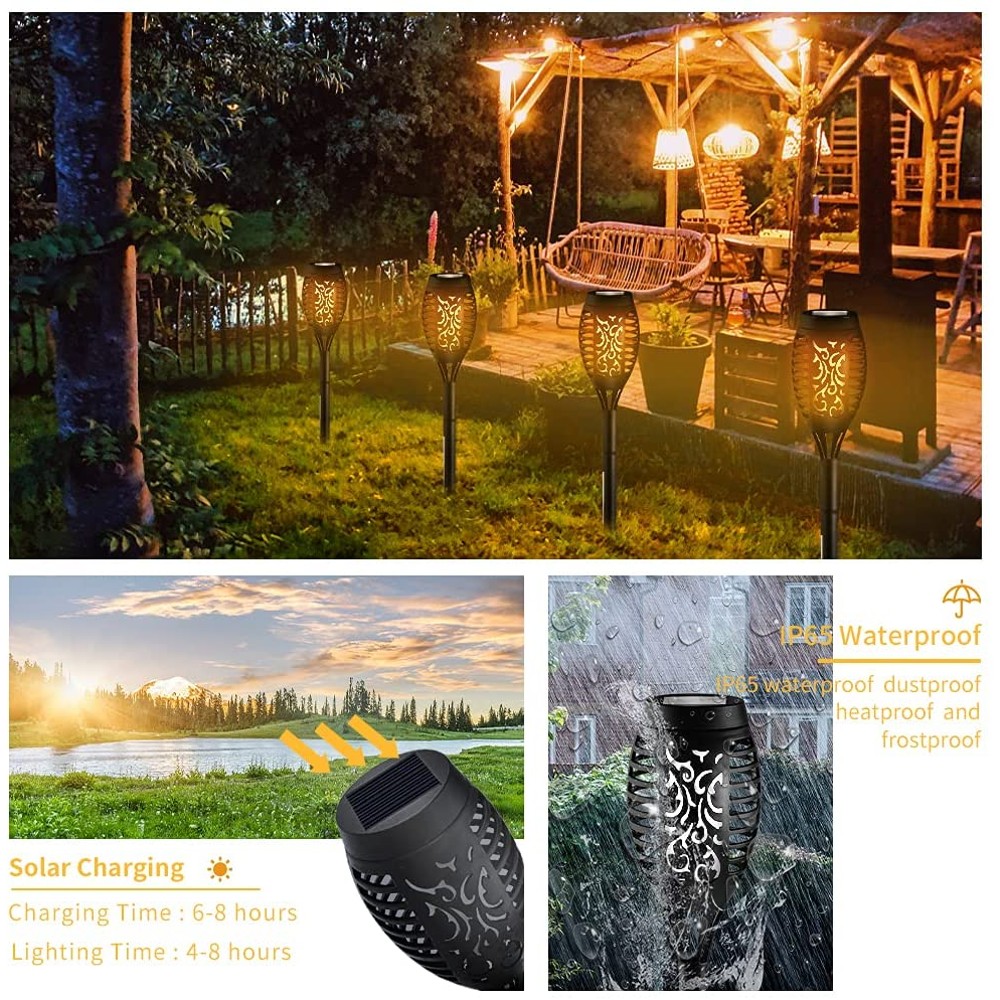 Hakol 12 LED Solar Tiki Torches - Gallery 16