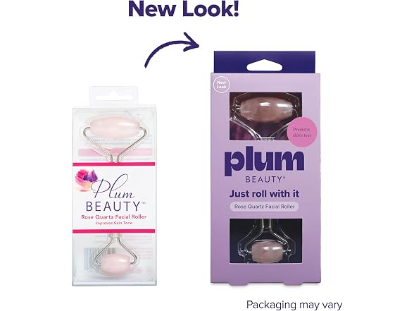plusOne Plum Beauty Rose Quartz Facial Roller