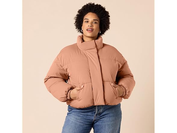 Amazon Essentials Women Crop Puffer Jacket (Small)