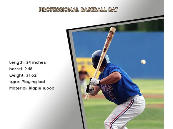 Naqqash Sports Wooden Baseball Bat