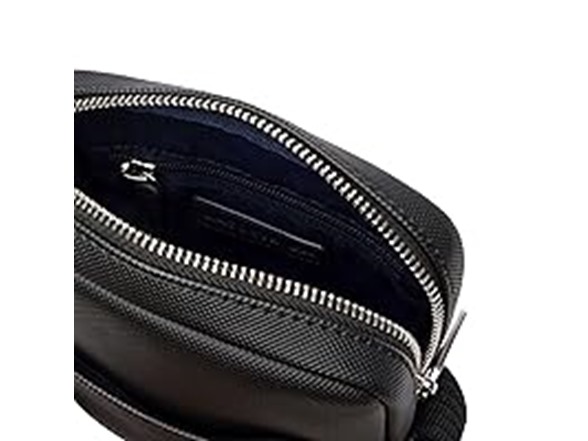 Lacoste Men's Classic Pique Effect Satchel Bag, Black
