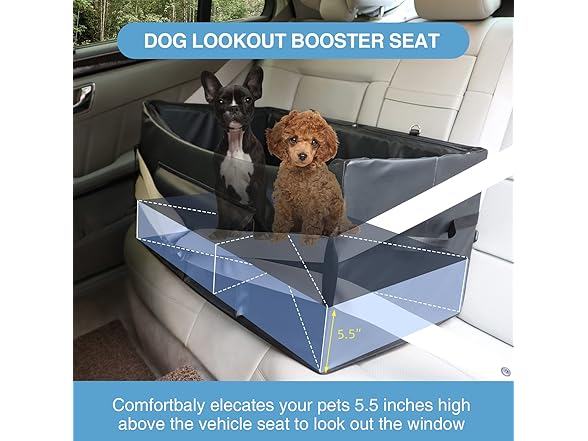 Dog Booster Seat for 2 Small/Medium Dogs