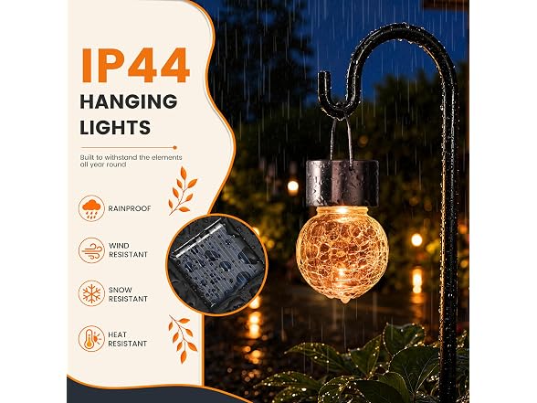 GIGALUMI Solar Hanging Lights, 24 Pc