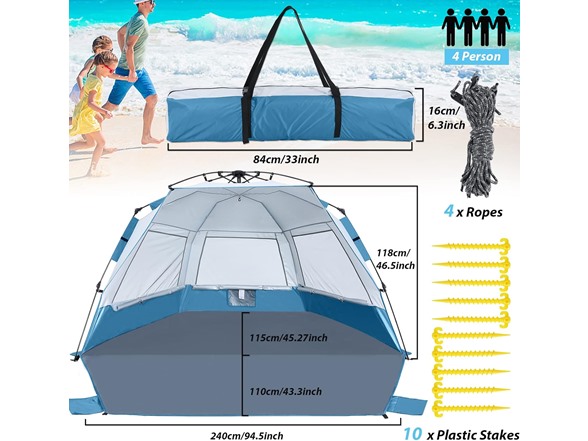 Beach Tent Instant Pop up Sun Shade Shelter