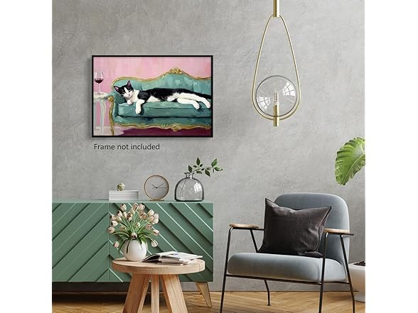 Generic Cat Poster Canvas, Tuxedo Cat