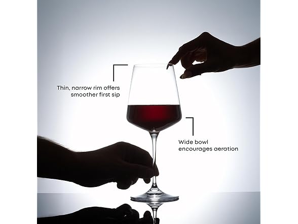 JoyJolt Sidney Red Wine Glasses Set of 4