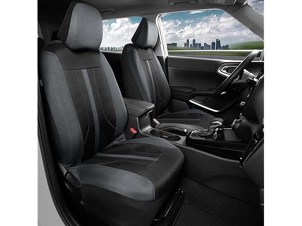 Motor Trend Gray Cloth Car Seat Covers for Front Seats