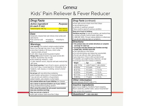 Genexa Children's Acetaminophen, 2Pk