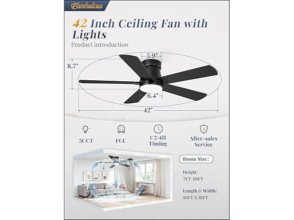 Fanbulous 42" Ceiling Fan W/Light