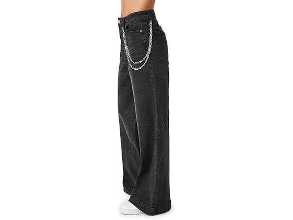 Forever 21 (28) Wide-Leg Wallet-Chain Jeans