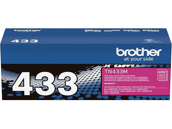 Brother Genuine High Yield Toner Cartridge, TN433M