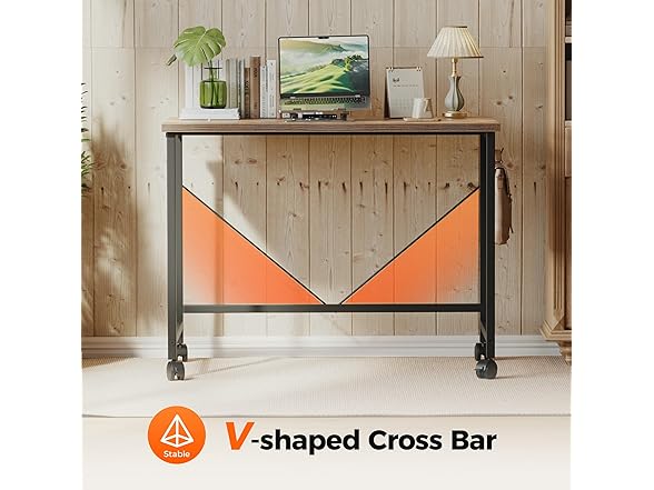 Rolling Computer Desk with Wheels