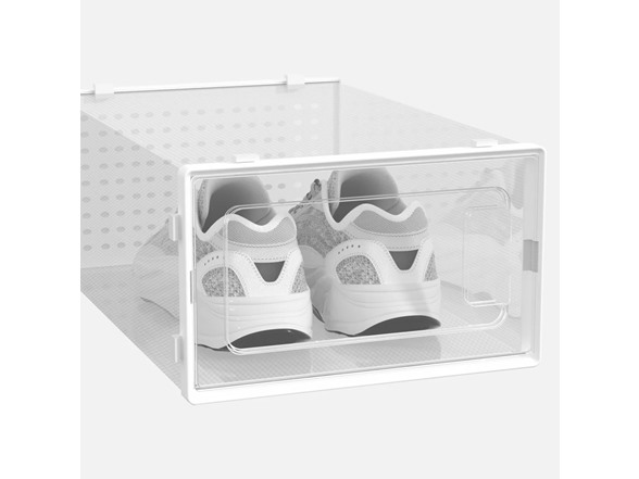 J&V Plastic Stackable Shoe Boxes 12Pk