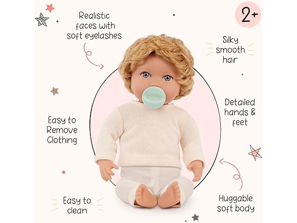 LullaBaby 14" Realistic Blonde Baby Doll