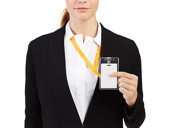 Amazon Basics Clear Name ID Badge Holder Vertical